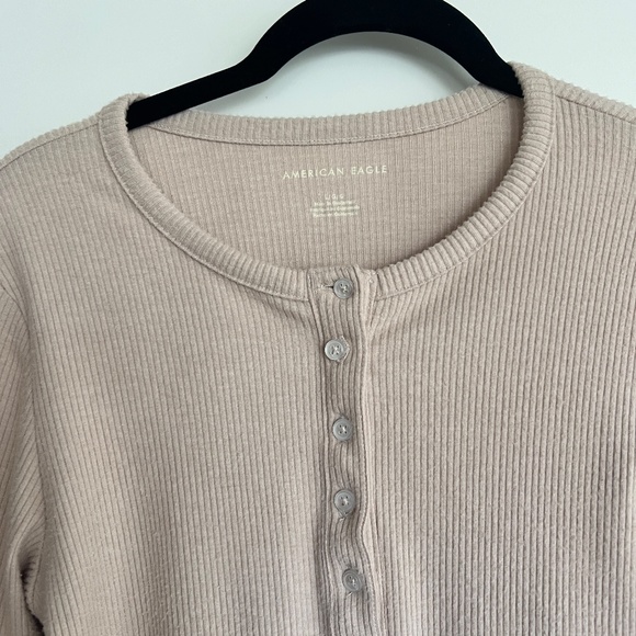 American Eagle Long-Sleeve Henley Bodysuit - Size L - Picture 5 of 7